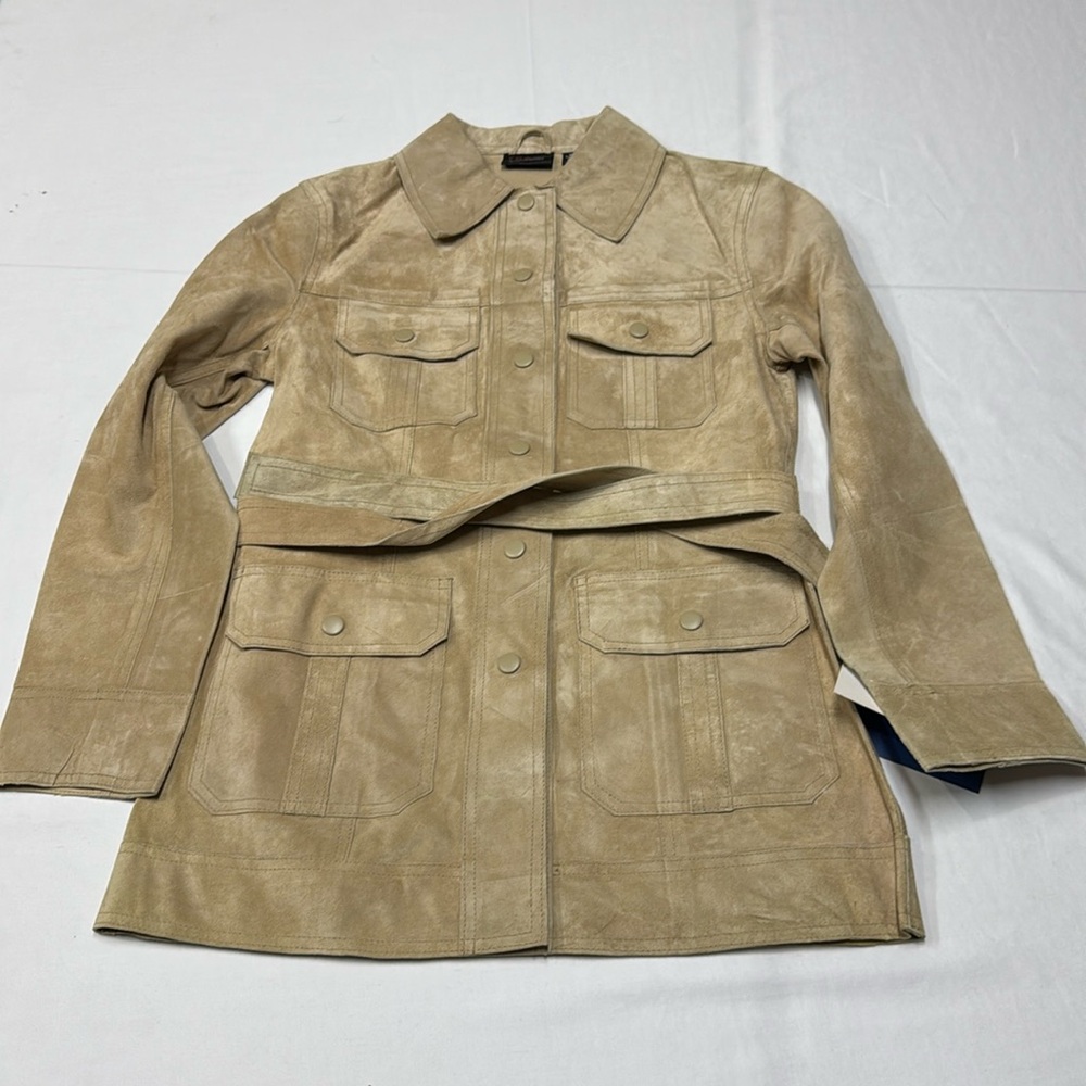 Rogue Genuine Leather by Reilly Olmes women Button Up Coat Jacket Mustard